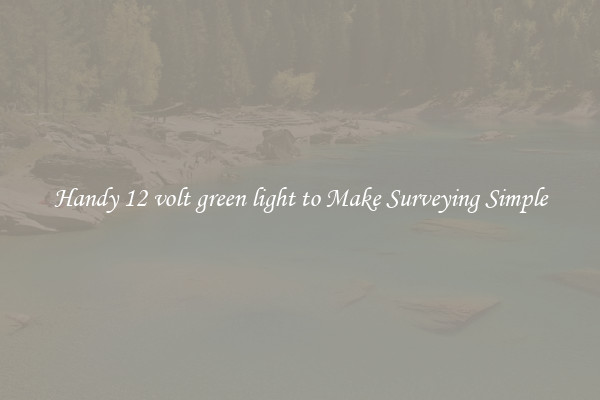 Handy 12 volt green light to Make Surveying Simple
