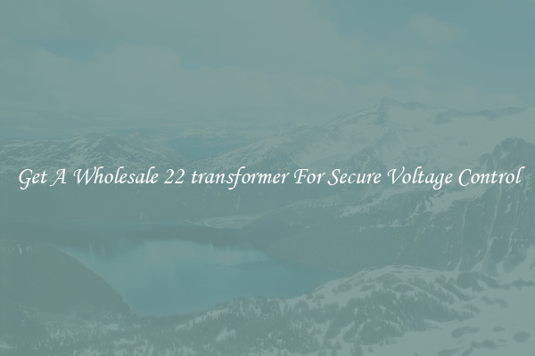 Get A Wholesale 22 transformer For Secure Voltage Control