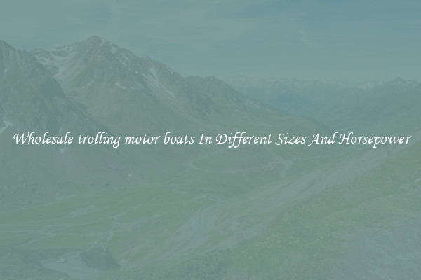 Wholesale trolling motor boats In Different Sizes And Horsepower
