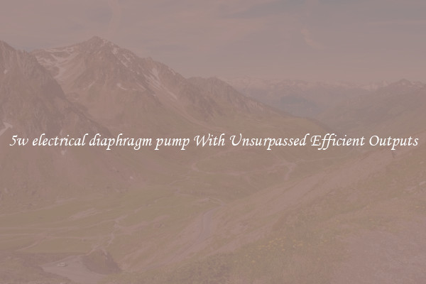 5w electrical diaphragm pump With Unsurpassed Efficient Outputs
