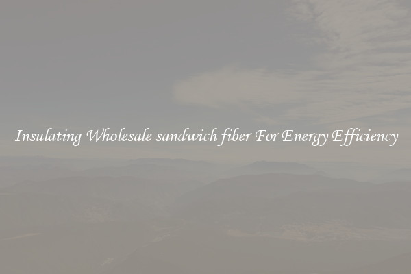 Insulating Wholesale sandwich fiber For Energy Efficiency