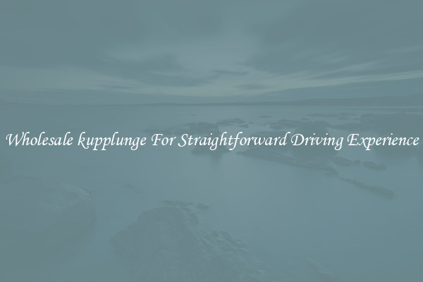 Wholesale kupplunge For Straightforward Driving Experience