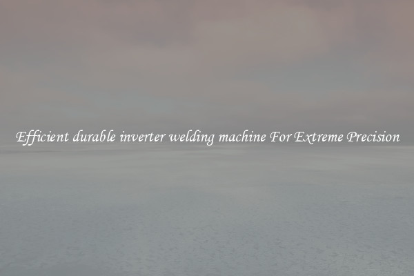 Efficient durable inverter welding machine For Extreme Precision
