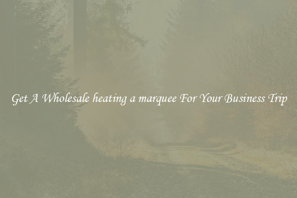 Get A Wholesale heating a marquee For Your Business Trip